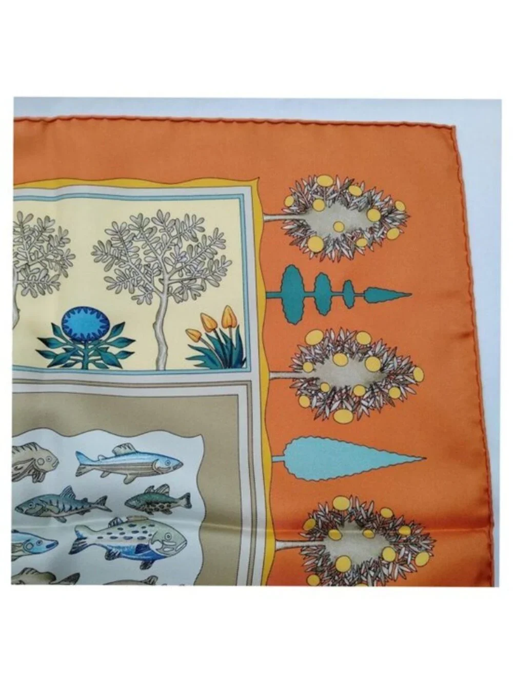 Authentic Hermès Paridaiza Carré 90 Silk Scarf Orange